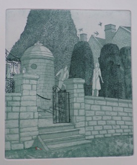 Yew House, Scalby, etching, sale, intaglio